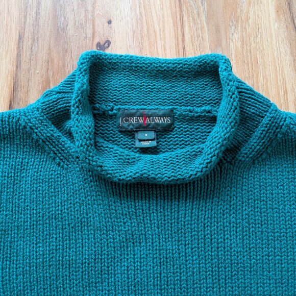 J. Crew Women's 1988 rollneck™ sweater in Spicy Jade, Size Small, 100% Cotton - Picture 3 of 6